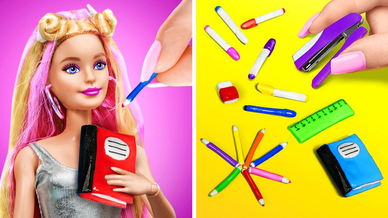 TINY SCHOOLAMBACHTEN VOOR MIJN BARBIE POP Knutselen en hacks voor op school
