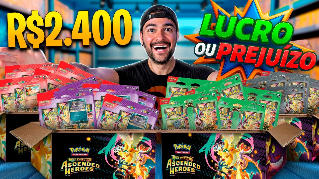R$2.400 em CARTA POKÉMON para Lucro ou Prejuízo Heróis Excelsos