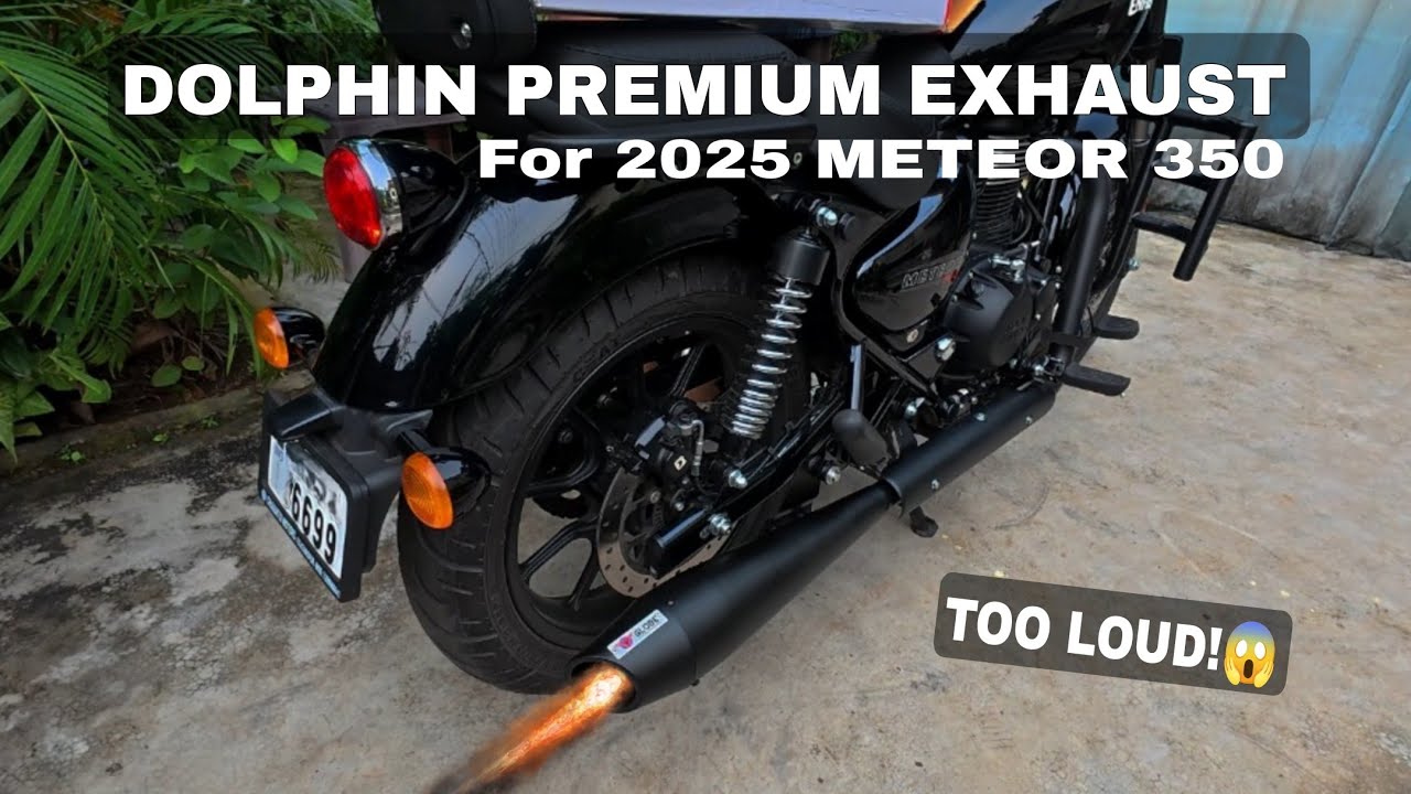 Dolphin Premium Exhaust On The 2025 Royal Enfield Meteor 350 #royalenfield #meteor350 #bikemodified
