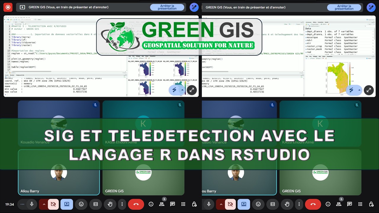 Système d'Information Géographique et Télédétection avec R : Formation live - GREEN GIS