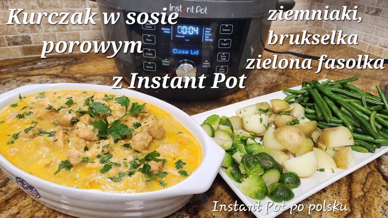 Kurczak w sosie porowym z warzywami z Instant Pot /Chicken in leek sauce with veggies in IP