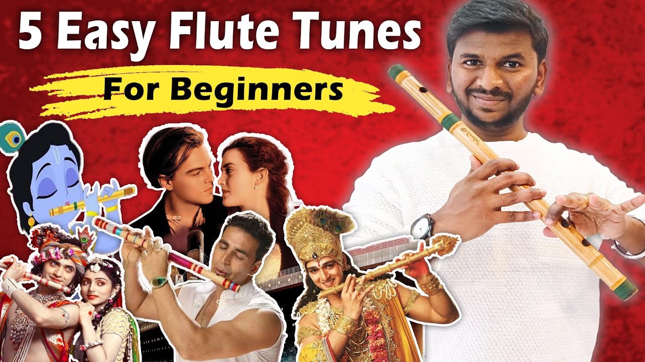 Very Easy Tunes To Learn On Flute - For BEGINNERS - Easy Flute Tutorial - STRAIGHT FLUTE Lesson