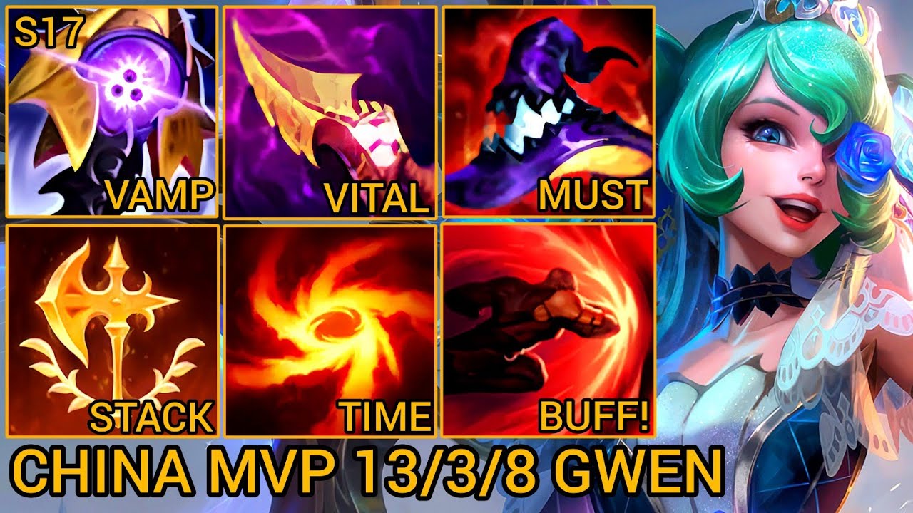 Gwen MVP Jungle 13/3/8 - China Server Wild Rift Best High Tier New Build Season 17