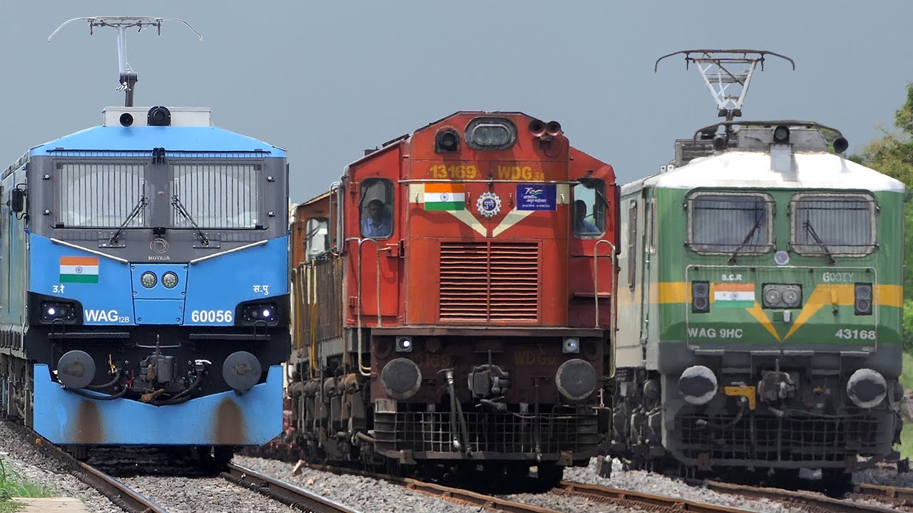 Freight Trains at FULLL SPEED | Powerful DIESEL Locomotive vs ELECTRIC Locomotives | Indian Railways