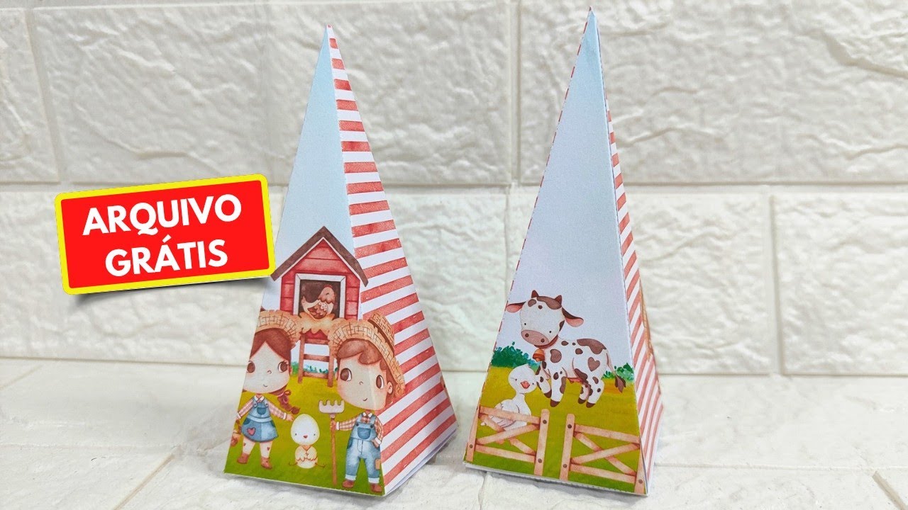 FESTA FAZENDINHA - Personalizados Grátis - CAIXA MINI CONE
