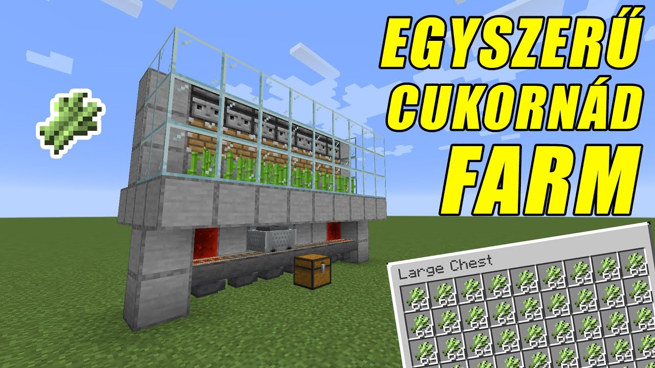 Egyszerű cukornád farm | Minecraft Tutorial Magyarul | 1.16.3 Java