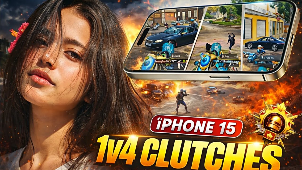 Fastest reflexes || Cleanest clutches🔥📱iPhone 15 + BGMI|| unstoppable rush gameplay1v4? #BGMI