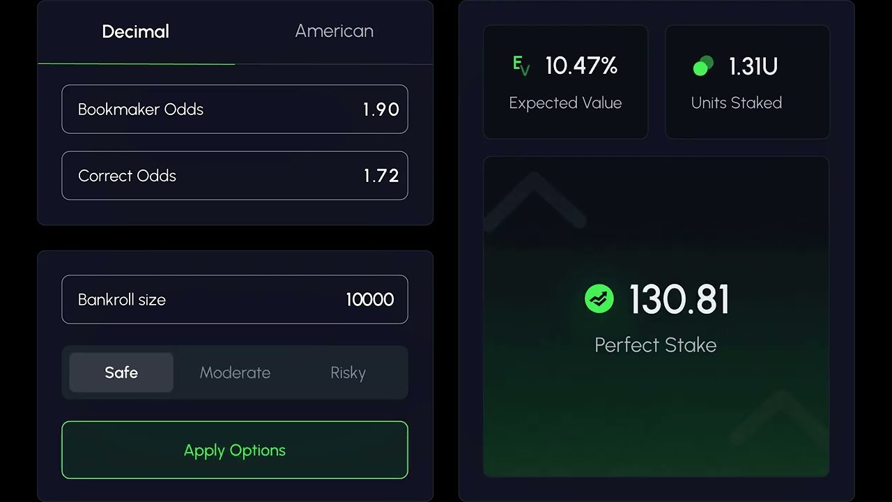 Easy Way to Calculate Expected Value and Stake (Betting)
