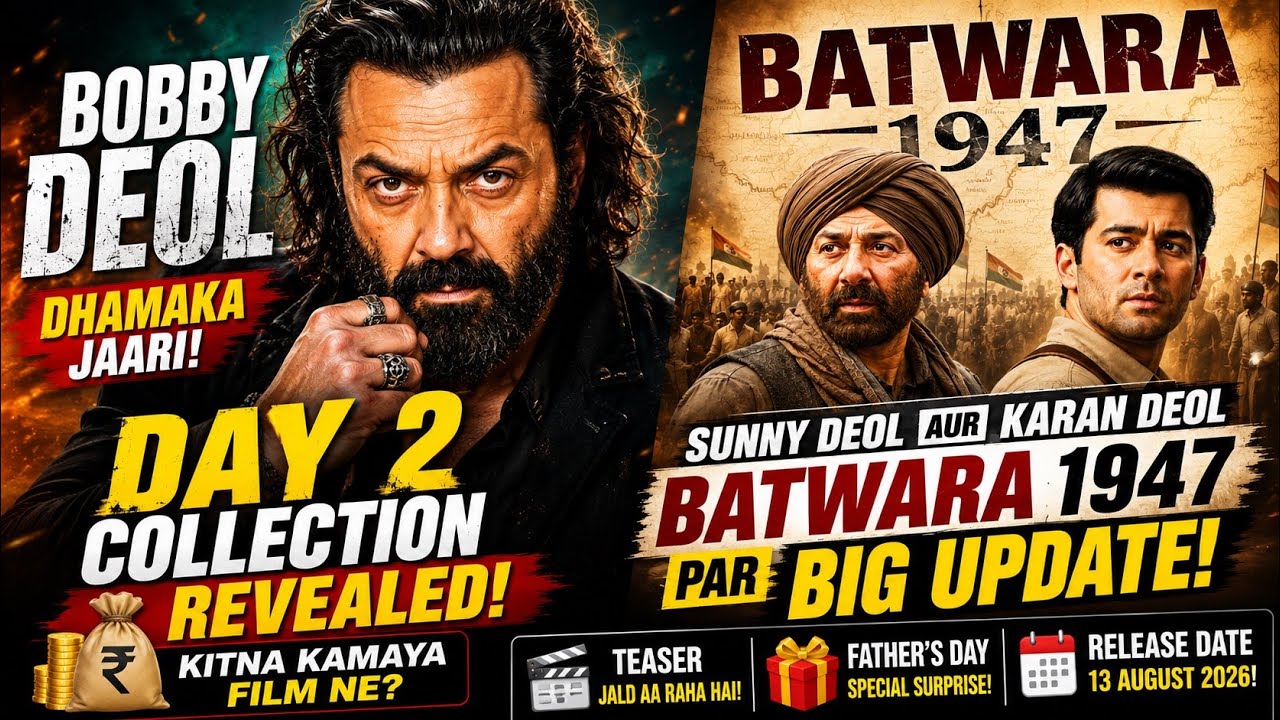 Bobby Deol Bandar movie Day 2 Box Office Collection,Sunny Deol Batwara 1947 Movie update #sunneydeol
