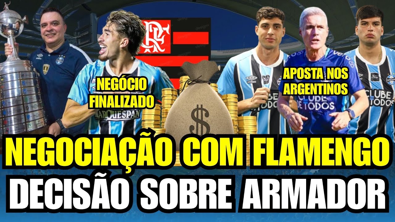 🚨 GRÊMIO E FLAMENGO FINALIZAM NEGÓCIO! DECISÃO SURPRESA SOBRE MEIA! CASTRO APOSTA EM ARGENTINOS!