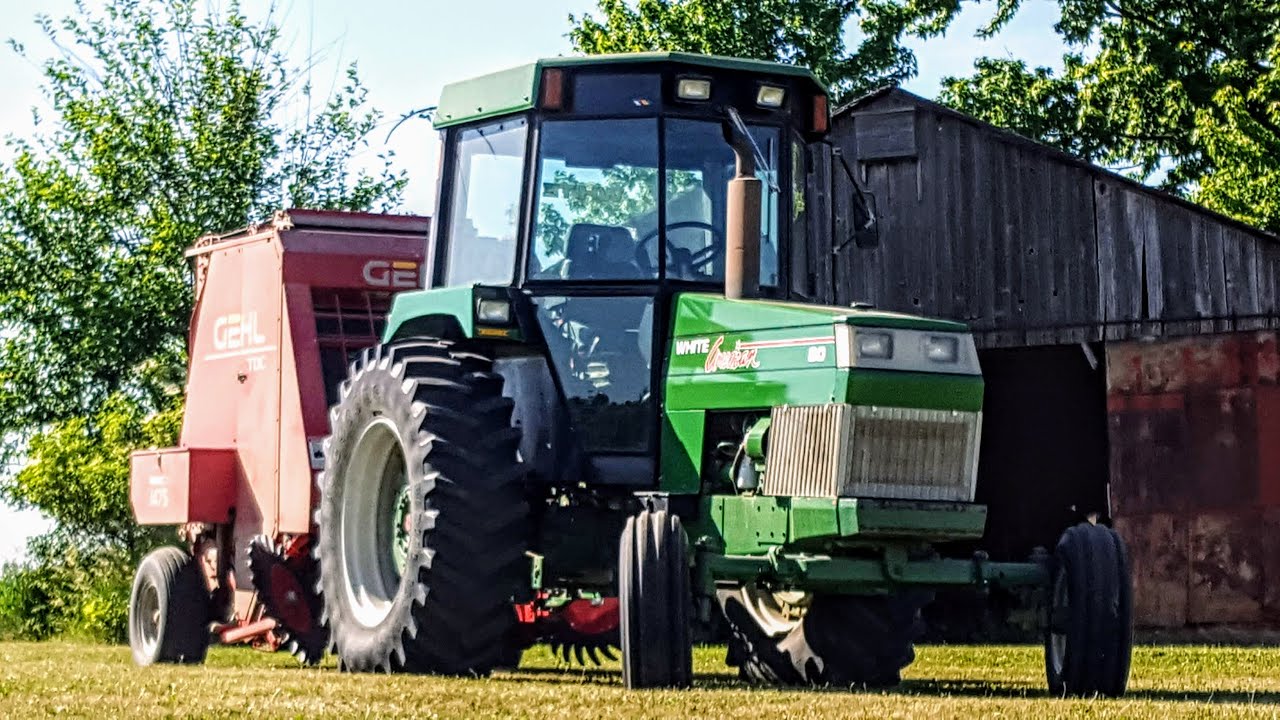 Custom Round Baling with the White American 80 and Gehl 1475