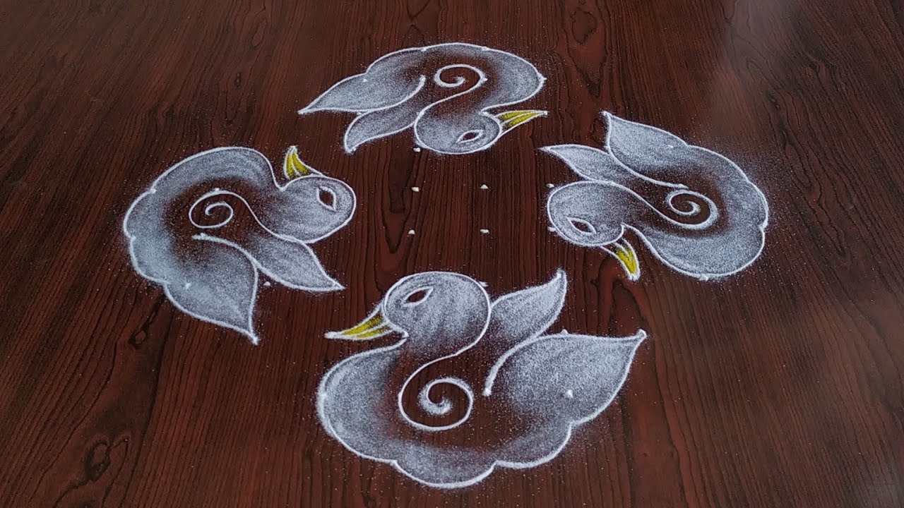 Beautiful duck kolam (10×2×2) dot's...