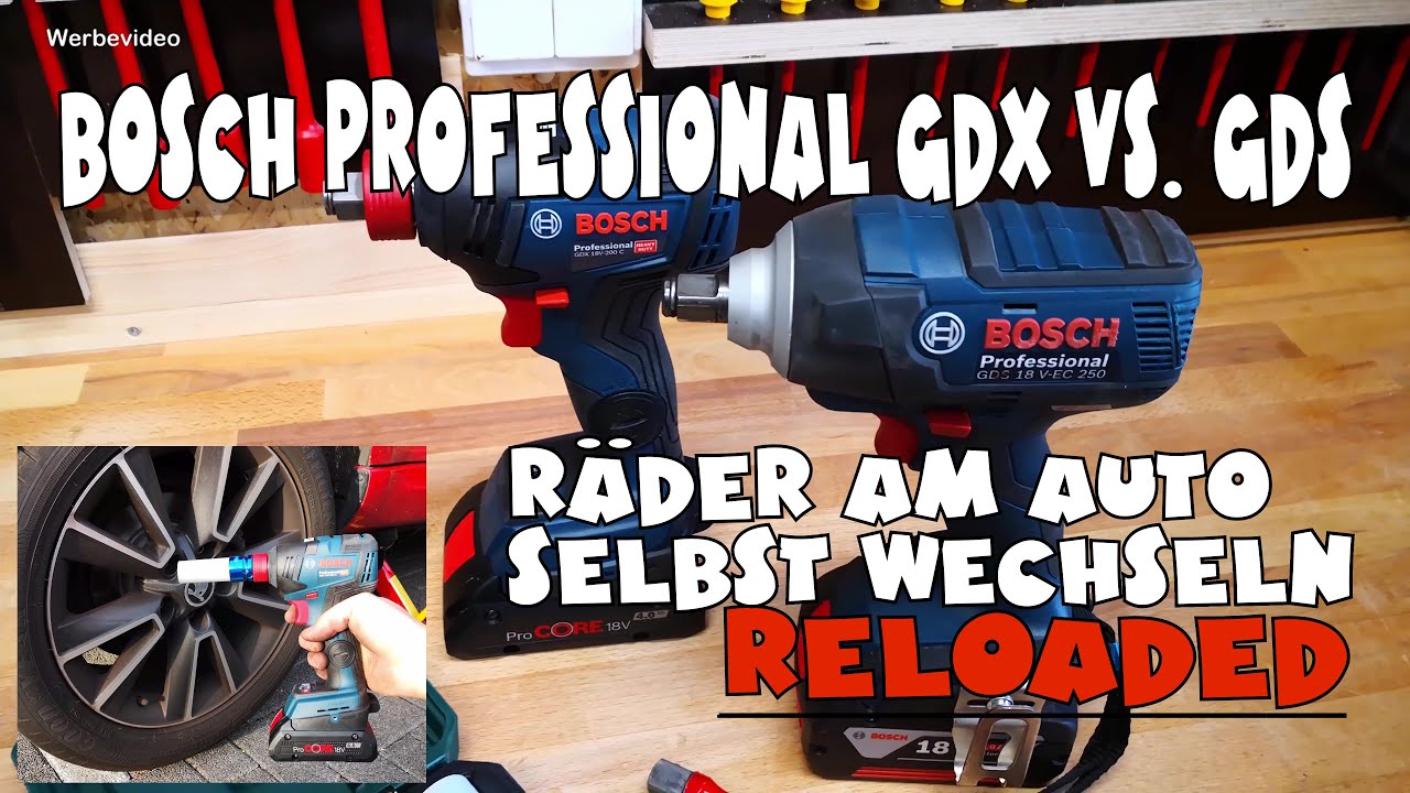 Räder selbst wechseln Winterreifen Sommerreifen - Bosch Professional GDX 18V-200C vs. GDS 18v-EC250