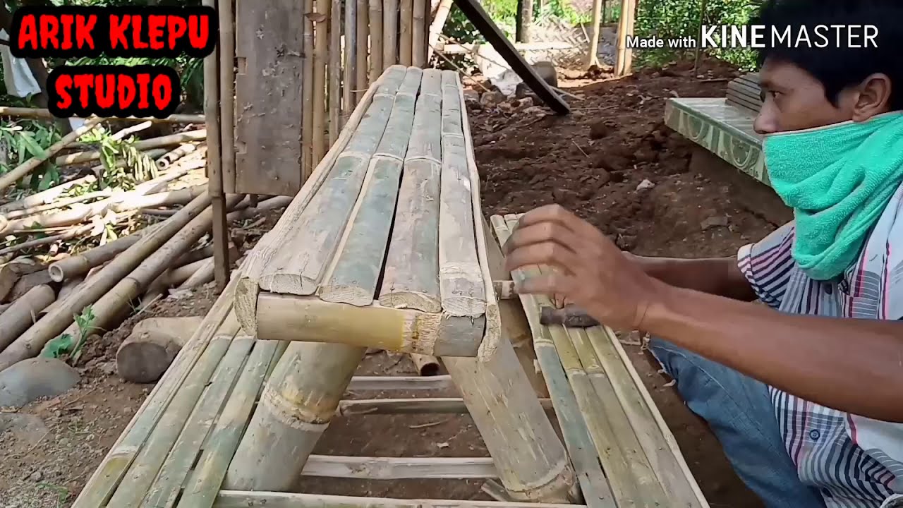 Membuat rak tanaman 3 tingkat dr bambu//how to make