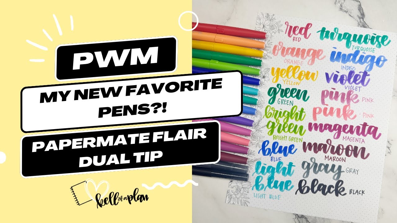 PEN TEST- Papermate Flair Dual Tip with BRUSH MARKER!