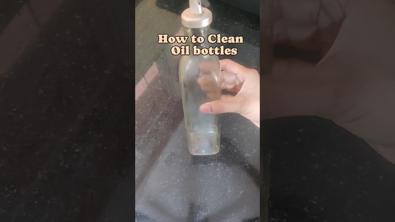 How to Clean Sticky Glass Oil Bottle#shorts #kitchen #home #hacks #cleaning #trending