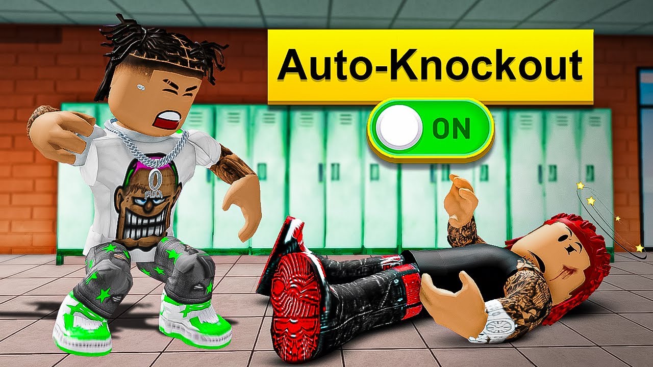 I Used AUTO KNOCKOUT In Roblox Fight in a School