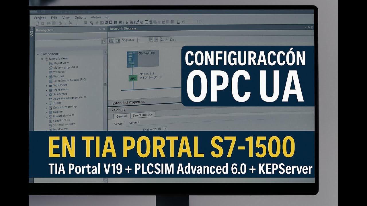 Configuración OPC UA en TIA Portal S7-1500 | TIA Portal V19 + PLCSIM Advanced 6.0 + KEPServer
