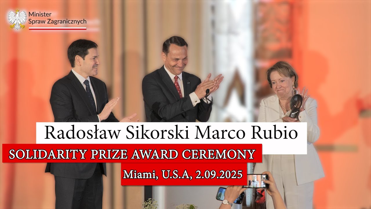 Radosław Sikorski - relacja z The Solidarity Prize, Miami, 2.09.2025 | Minister Spraw Zagranicznych