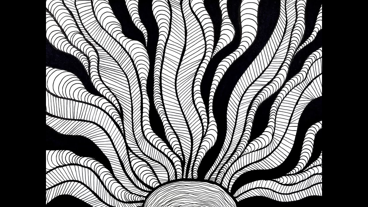 Relaxing Abstract Line Drawing– Relaxing Drawing Tutorial for Beginners