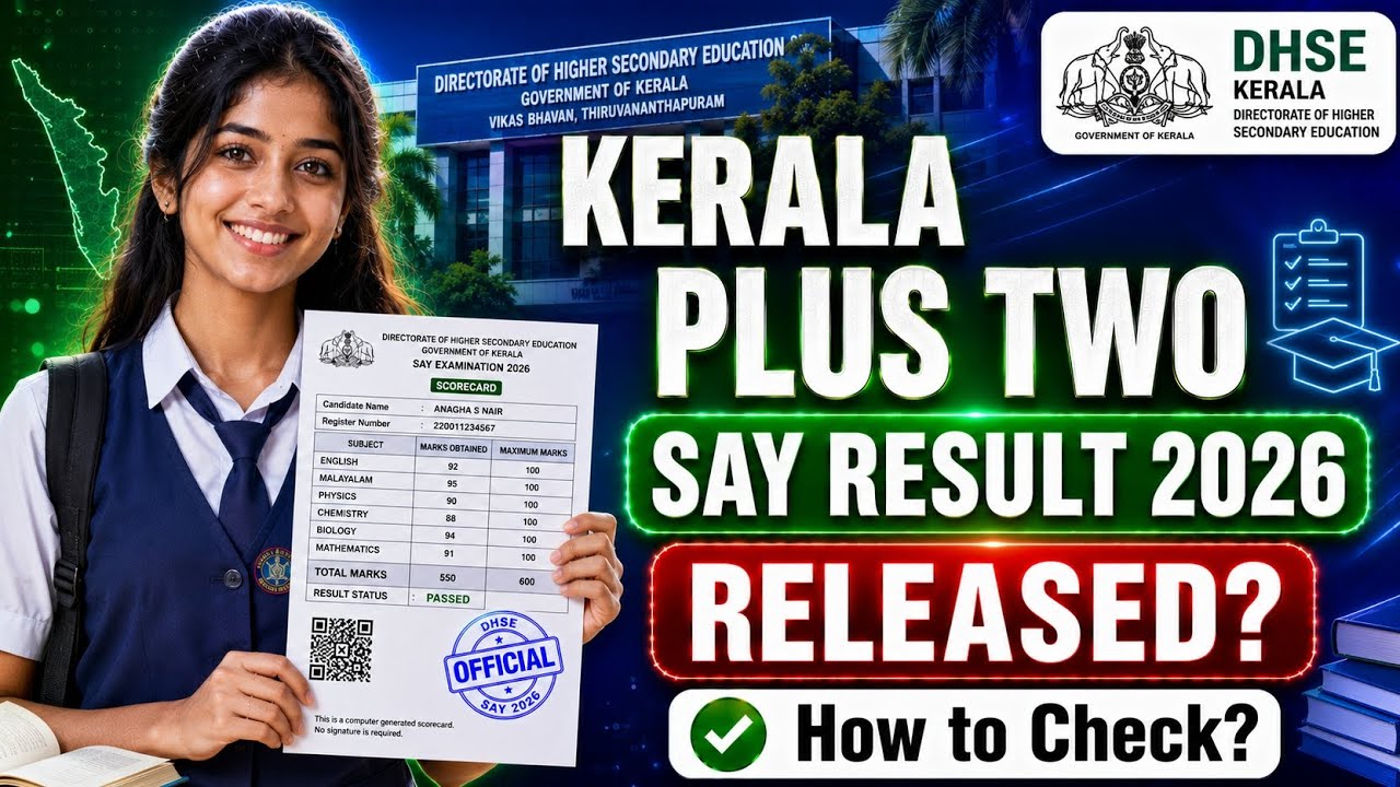 kerala plus 2 say result 2026 | kerala dhse say result 2026