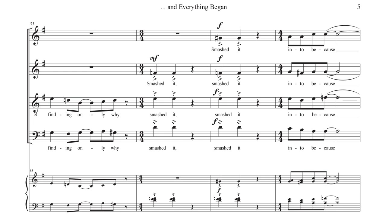 ... and Everything Began (2023), for SATB a cappella choir, by Helder Oliveira