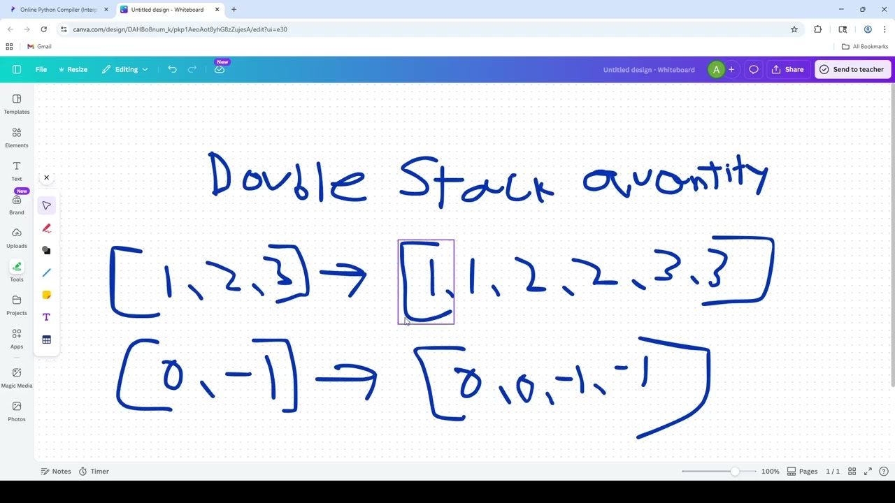 Stack Problem 02 | Doubling Quantity of User Inputted Stack | PyMasters Scholars