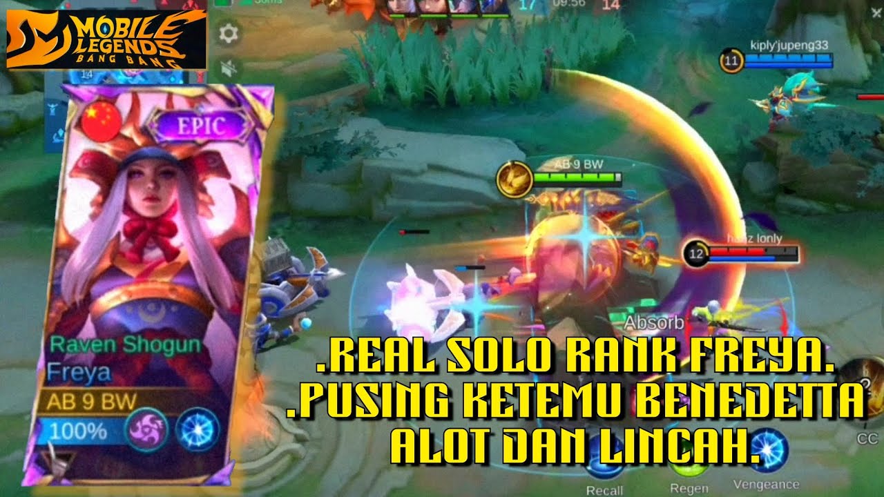 MOBILE LEGENDS: BANG BANG | 5 VS 5 | REAL SOLO RANK FREYA | FREYA EXP | FREYA VS BENEDETTA | #mlbb