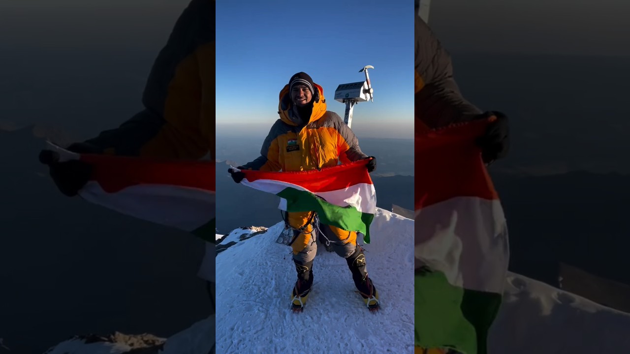 The first Indian man to climb Mount Elbrus 