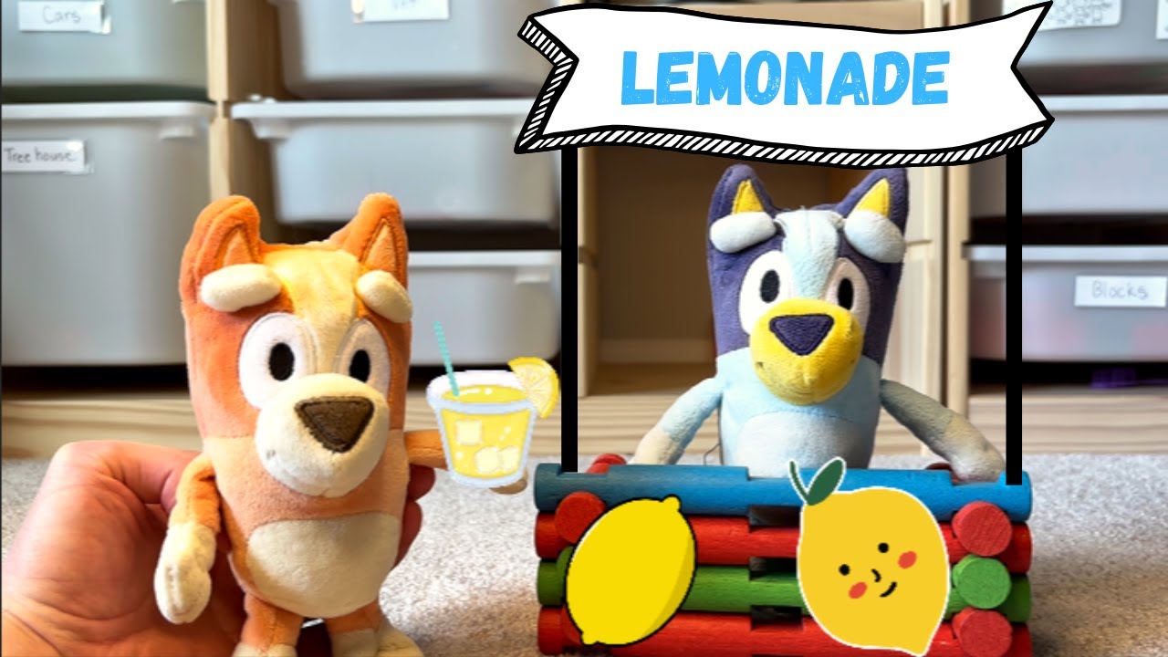 Bluey Starts a Lemonade Stand – But Wait Until Dad Shows Up! Bluey pretend play