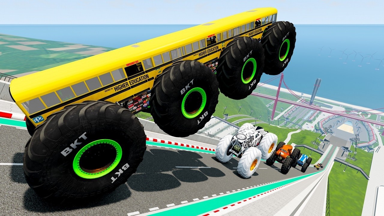 Epic High Speed Monster Trucks Jumps & Crashes #88 - BeamNG Drive