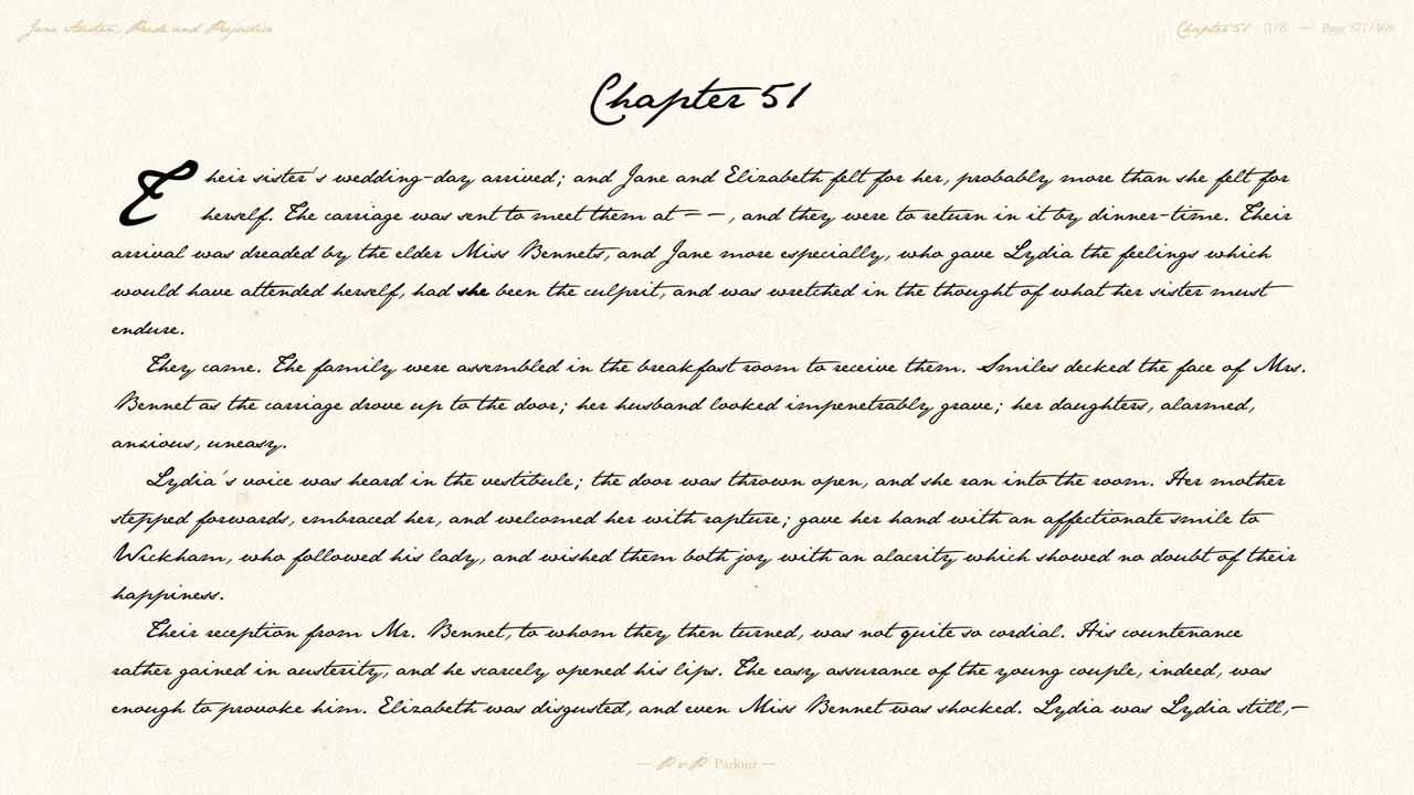 Jane Austen, Pride and Prejudice — Chapter 51 | Frame TV Artwork