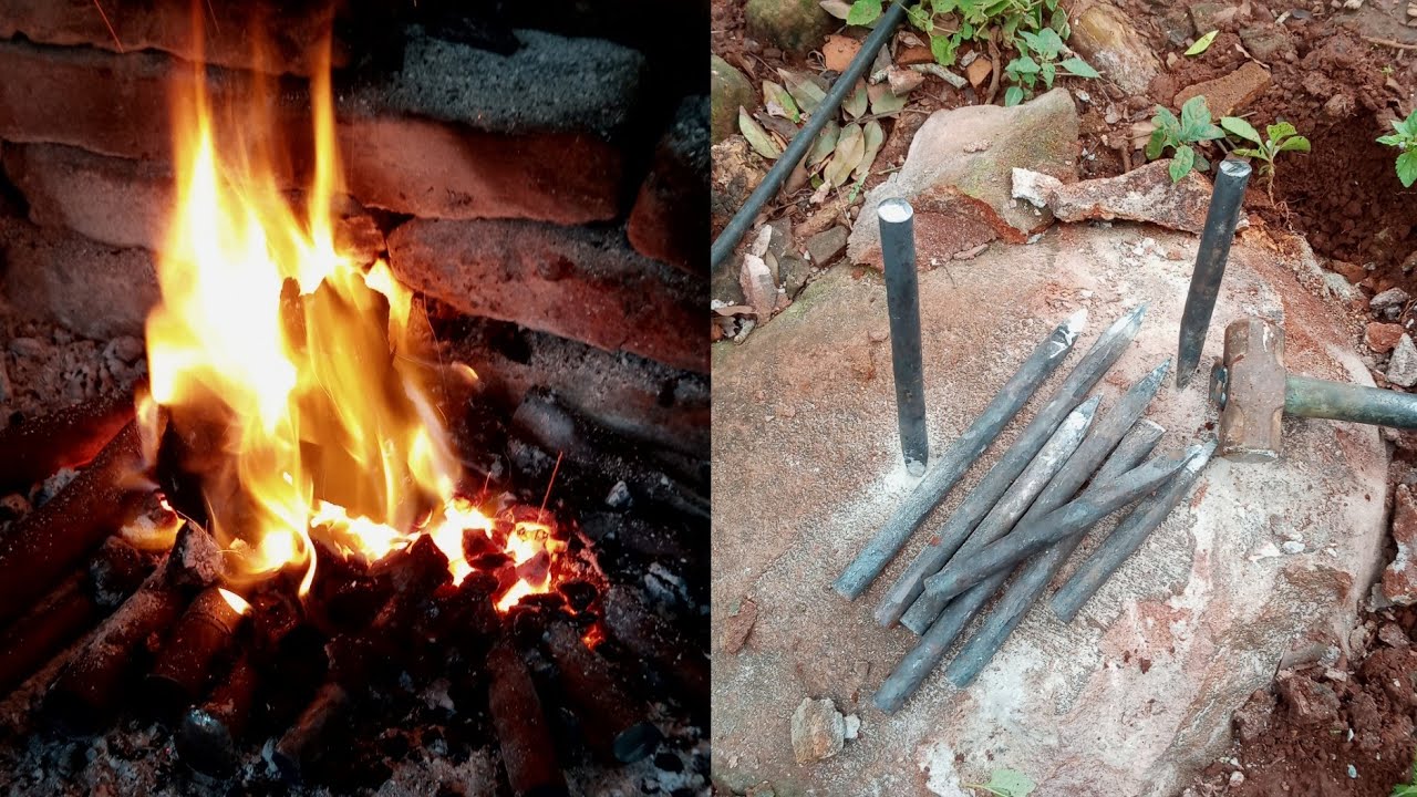 Como fazer ponteiro ou pixote pra corta pedra com mola espiral de D10 (fazendo o teste )
