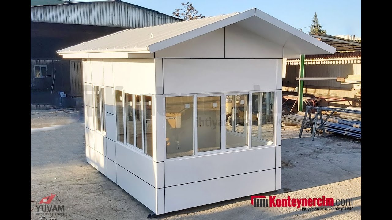3x5m Özel Parapet Çatılı Alüminyum Kompozit Kaplamalı Güvenlik Kabini - KOM119