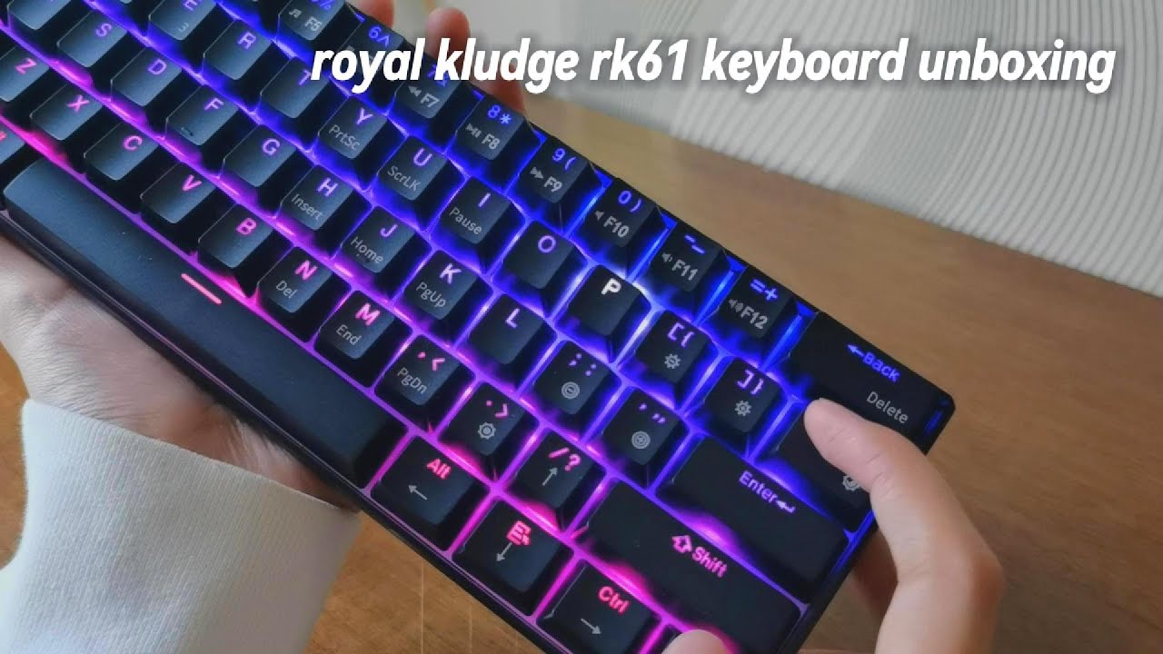 ✨ royal kludge rk61 (black) 60% mechanical keyboard unboxing | blue switch typing sound test