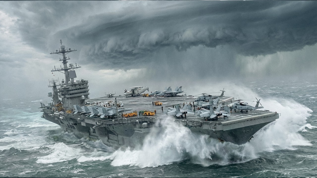 What Happens When a Super Typhoon Hits a US Aircraft Carrier at Sea?