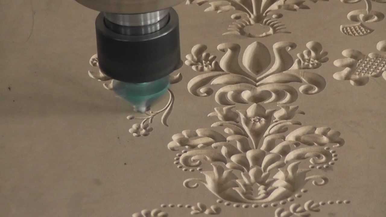 1325 6kw work on MDF board with V bit, china cnc router