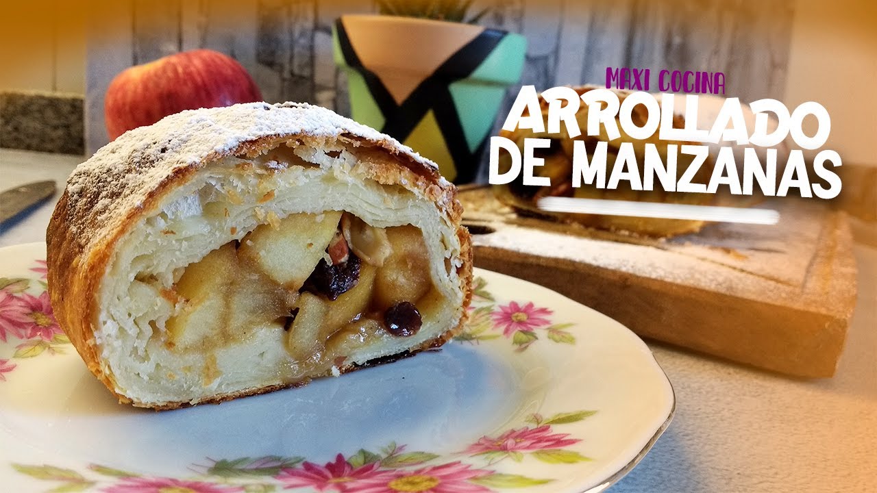 ARROLLADO de MANZANA con masa de tarta