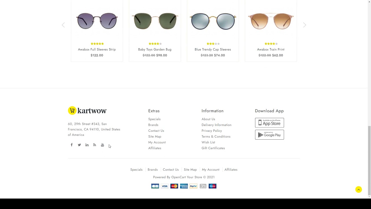Kartwow - Fashion and Sunglasses OpenCart Theme responsive eyewear