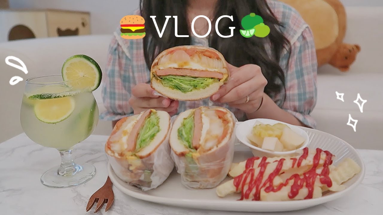 ENG) 자취방 인테리어 바꾸기🏠 청귤청 담그고 수제버거 만들어먹는 일상🍔ㅣ콩나물 불고기, 떡볶이 세트, 새우 토마토 파스타, 과일 칩, 수제 햄버거