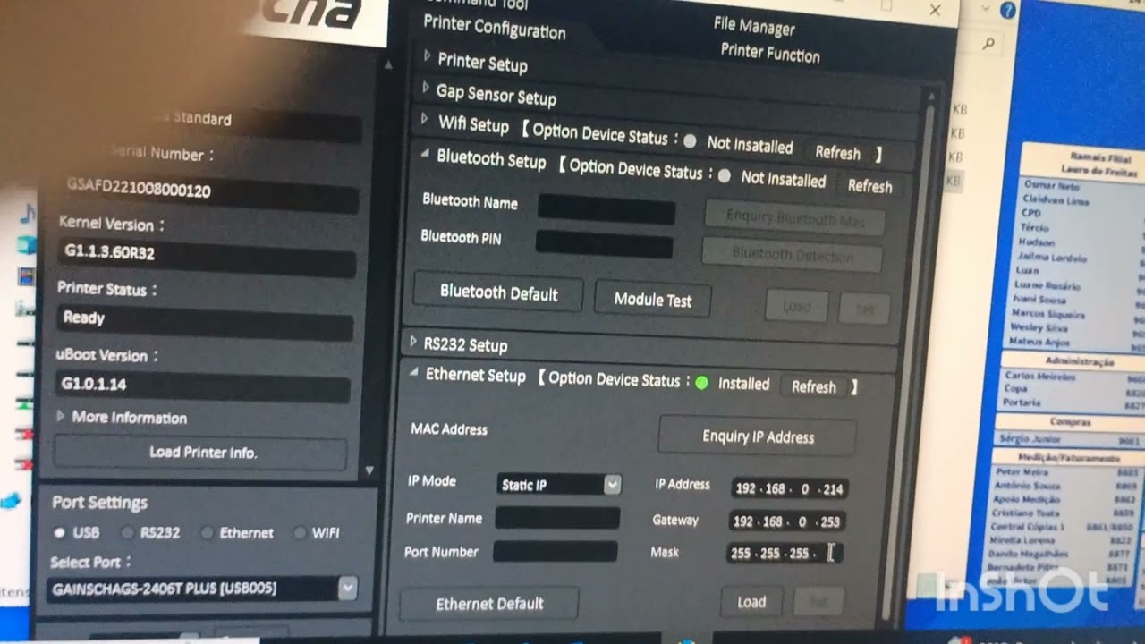 gainscha gs-2406t instalação em rede