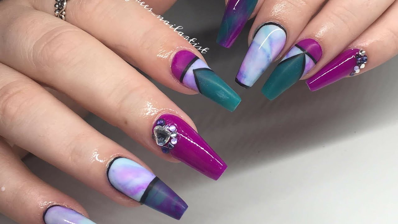 Geometric Acrylic Nail Design Set