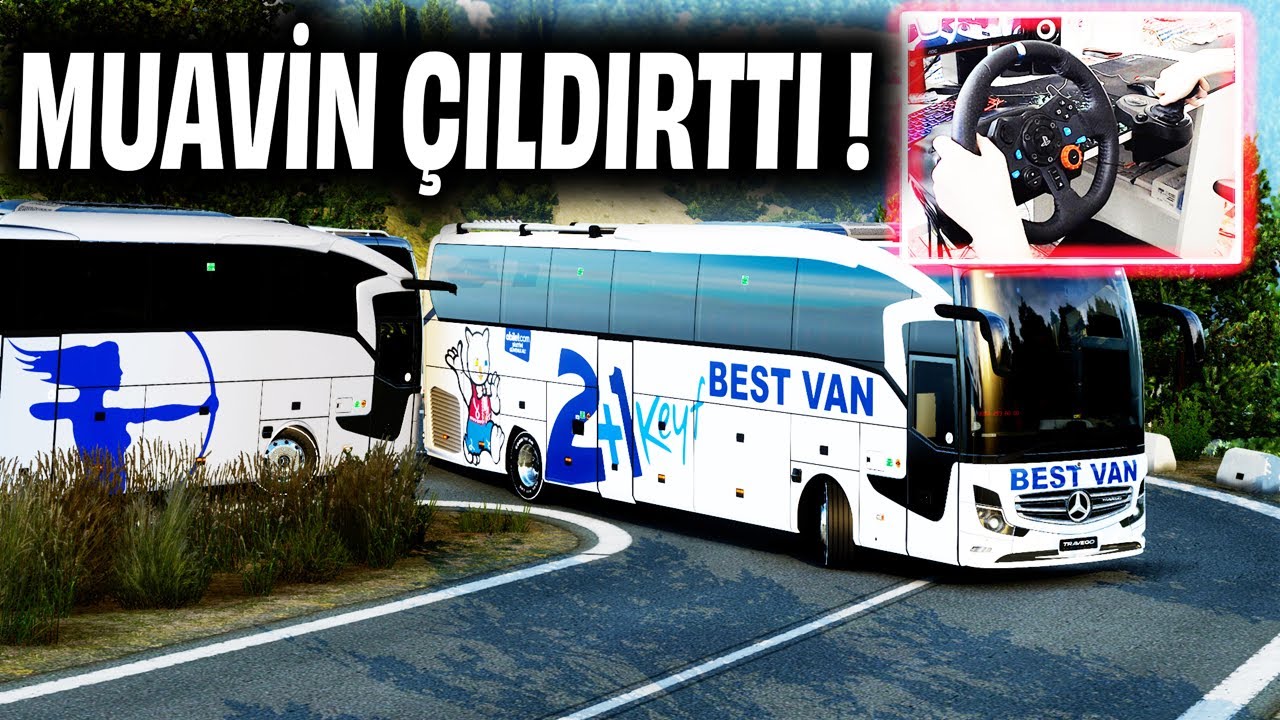 @imdatTV ÇILDIRTTI !!! OTOBÜSLE VİRAJLI YOLLAR !!! ETS 2 MOD [ Logitech G29 ]