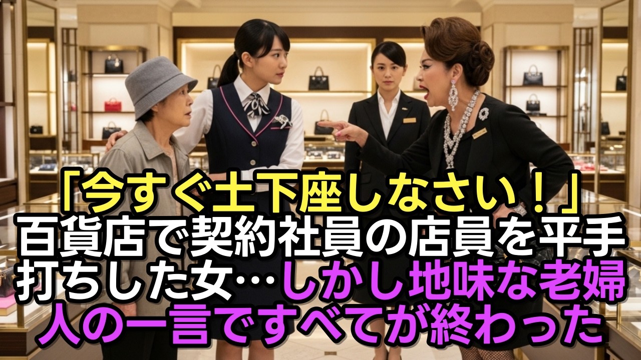 【朗読】「今すぐ土下座しなさい！」百貨店で契約社員の店員を平手打ちした女…しかし地味な老婦人の一言ですべてが終わった