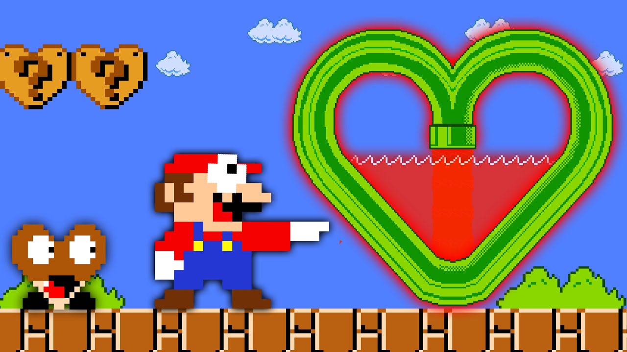Super Mario Bros., But Mario Can Turn Anything He Wants into Hearts | POWER-UP MARIO