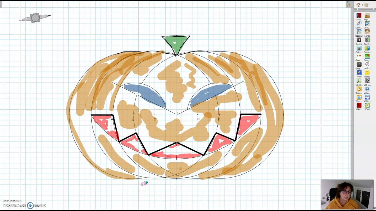 Zucca di Halloween con compasso