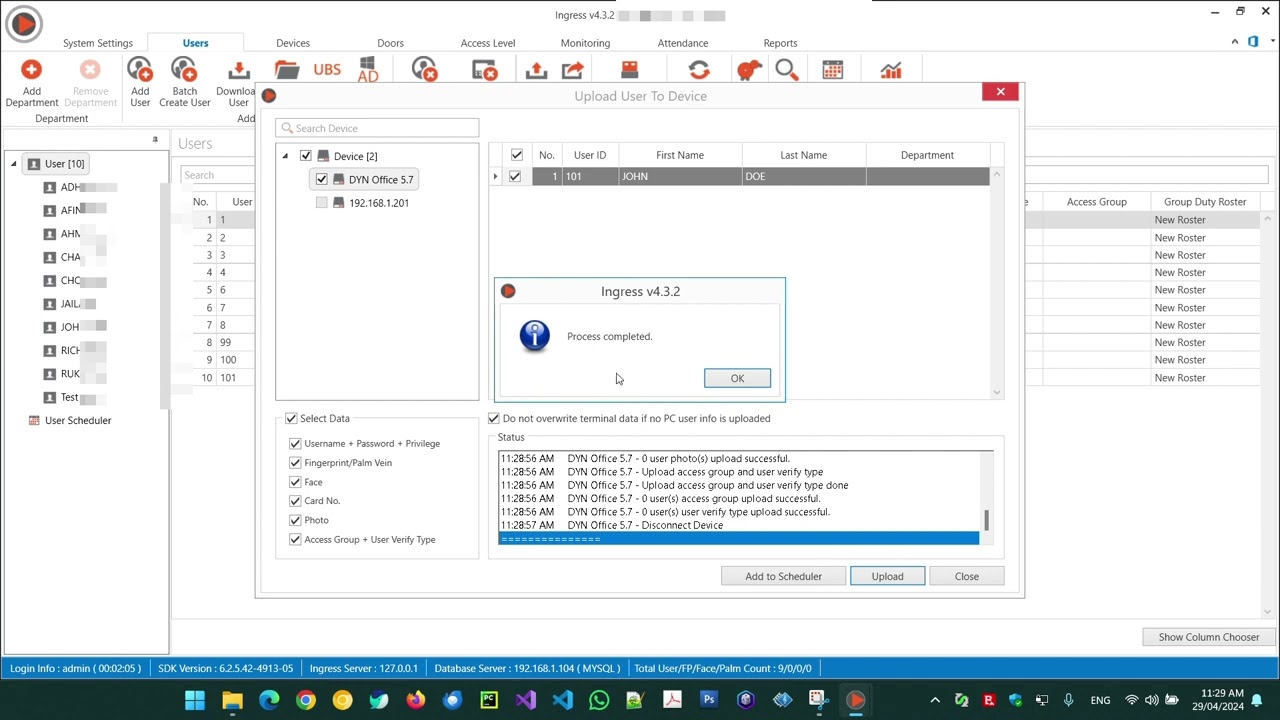 How to add User to Fingertec via INGRESS Software