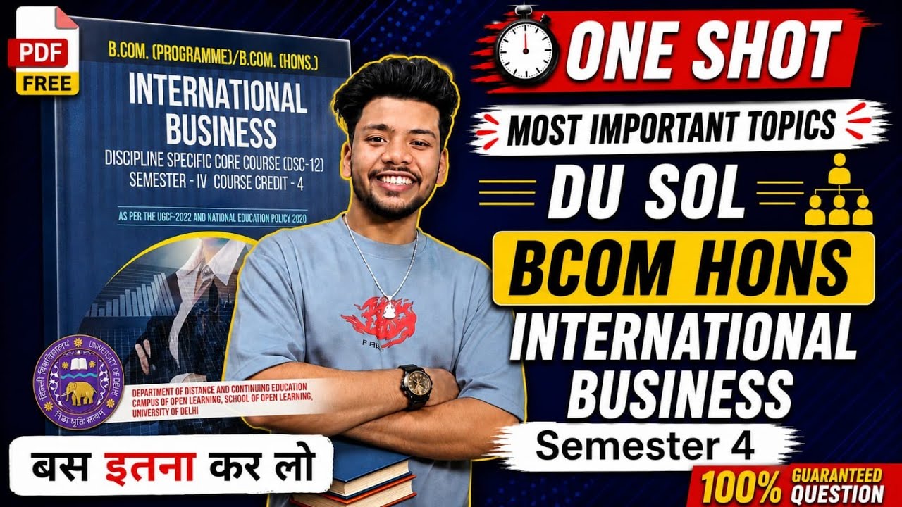 DU SOL International Business Important questions One shot  Semester 4 BCOM(HONS)/PROG/BBA Free PDF
