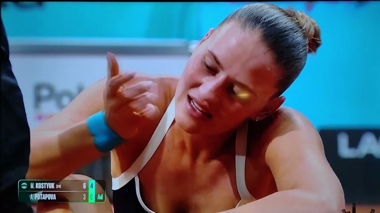 Marta Kostyuk Falls! WTA Madrid 2025 Marta Kostyuk vs Anastasia Potapova.
