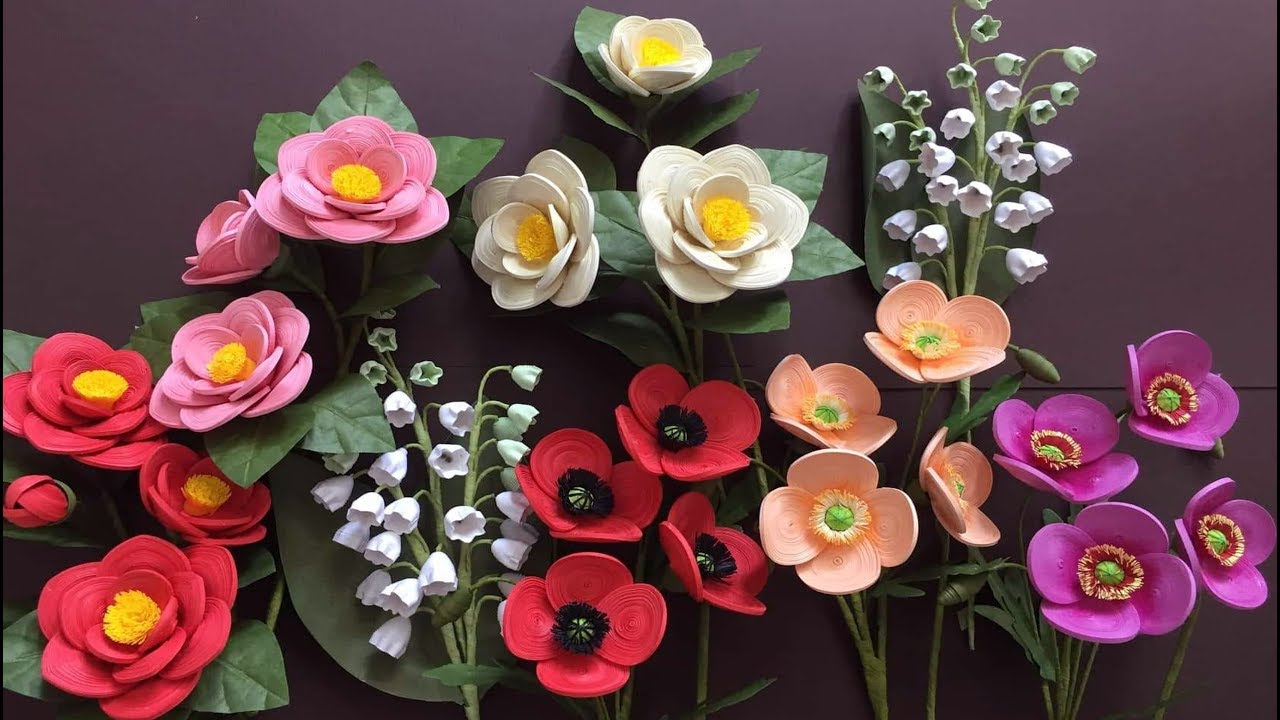 Quilling Poppy FLower Tutorial | DIY Paper Poppy Flower Home Decoration